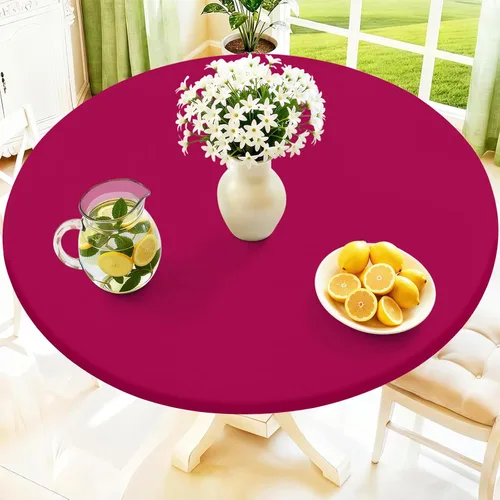 Miniatura 42 de Moosfor Mantel redondo de elastano, elástico ajustable impermeable para mesas de 18 a 24 pulgadas, mantel de picnic elástico lavable para Azul