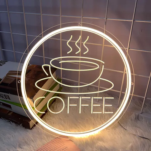 Miniatura 11 de Letrero de neón LED de café Letrero de barra de café con atenuación Letrero de café para restaurante, cafetería, bar de cerveza, tienda