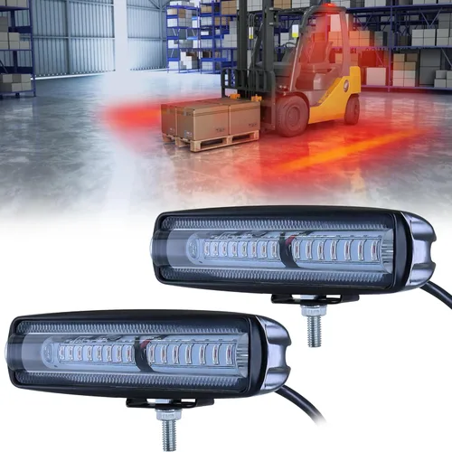 Miniatura 11 de Luz LED de la carretilla elevadora luz de advertencia de línea lateral 30W DC 12-80V lámpara de seguridad para el área peatonal de almacén - azul