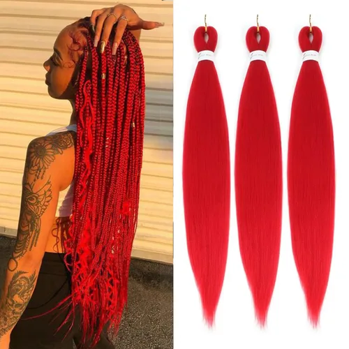 Miniatura 15 de Ginger Braiding Hair Pre Stretched #350 Easy Braids Yaki Texture Professional Synthetic Braiding Hair 30 Inches Hot Water Setting for Box Crochet