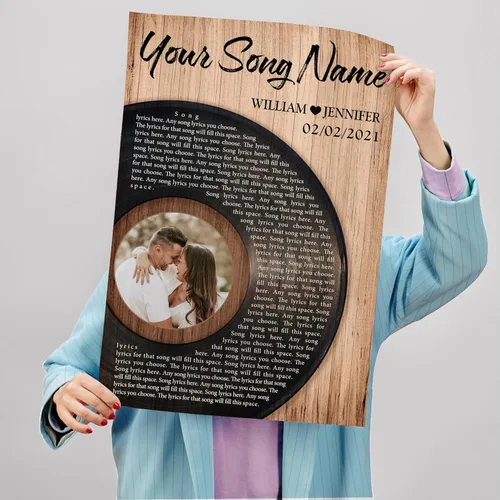 Miniatura 6 de H-DEWALL Póster personalizado de letras de canciones, decoración sentimental, póster musical perfecto, regalos personalizados para él, regalo