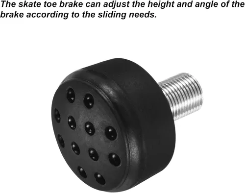 Miniatura 4 de PATIKIL Topes de punta con pernos, bloque de tapones de freno de goma 82A con agujeros para patines de ruedas de repuesto Negro
