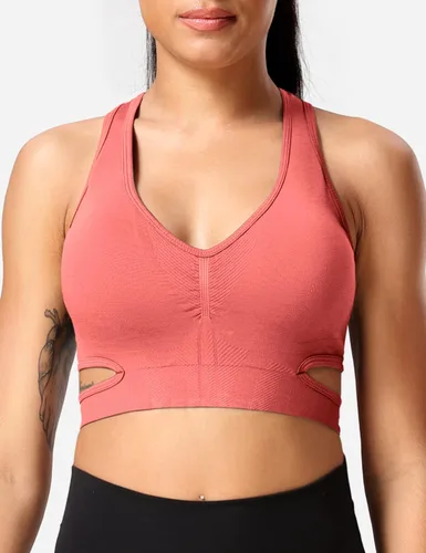 Miniatura 5 de YEOREO Sujetador deportivo sin mangas para entrenamiento, tops cortos con espalda cruzada y acolchado para yoga