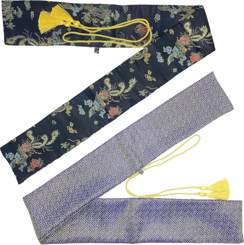 2 unids bolsa de espada 51 pulgadas seda sintética Katana bolsa espada cubierta de transporte para espadas samurai Clásico