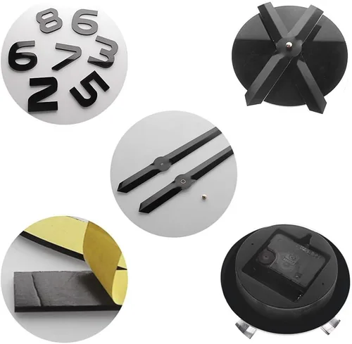 Miniatura 6 de The Geeky Days Pilates Poses - Reloj de pared con adhesivo de espejo de agujas grandes para habitación de niñas, centro de fitness