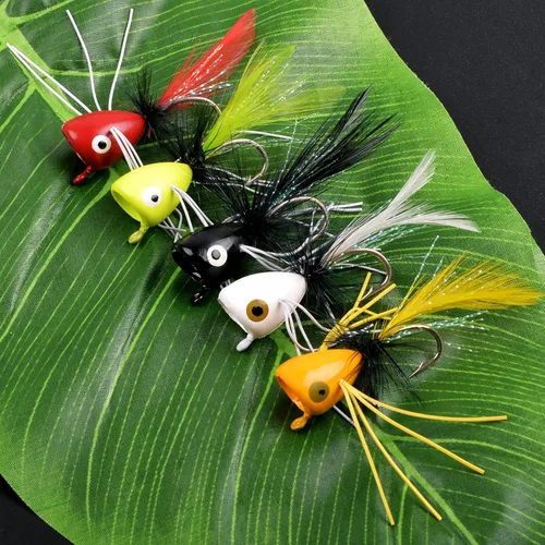 Miniatura 5 de Poppers de pesca con mosca, 12 unidades para pesca con mosca, pesca con mosca, lubina, moscas, trucha, salmón, moscas, insectos, señuelos coloridos