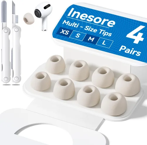 Miniatura 27 de 4 pares de almohadillas transparentes de repuesto para AirPods Pro de 2ª/1ª generación con caja de almacenamiento portátil y bolígrafo limpiador