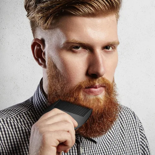 Miniatura 5 de Boao 2 peines de metal para el cabello para mujeres y hombres, peine de acero inoxidable para barba, bigote, tamaño de tarjeta de crédito, cartera