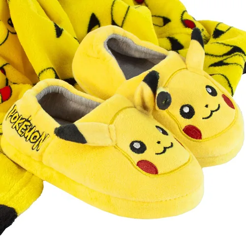 Miniatura 4 de Pokemon Pikachu - Pantuflas para niños y niñas con personajes 3D, Amarillo