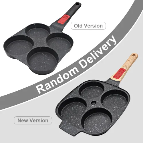 Miniatura 2 de RANX INGST Sartén para huevos de inducción, sartén antiadherente para panqueques de 4 tazas con mango desmontable, sartén para hamburguesas, sartén