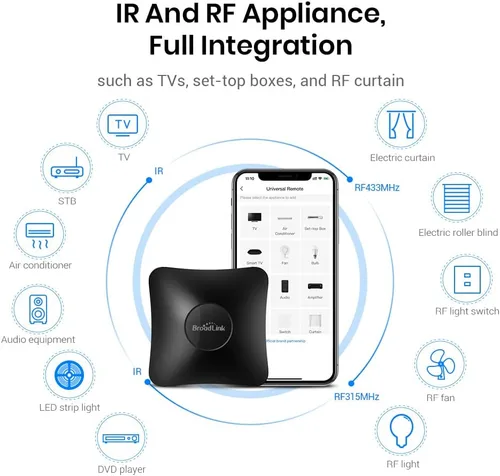 Miniatura 2 de BroadLink IR/RF Smart Home Hub-WiFi IR/RF Blaster para automatización del hogar, TV, cortina, persianas control remoto, controlador de aire