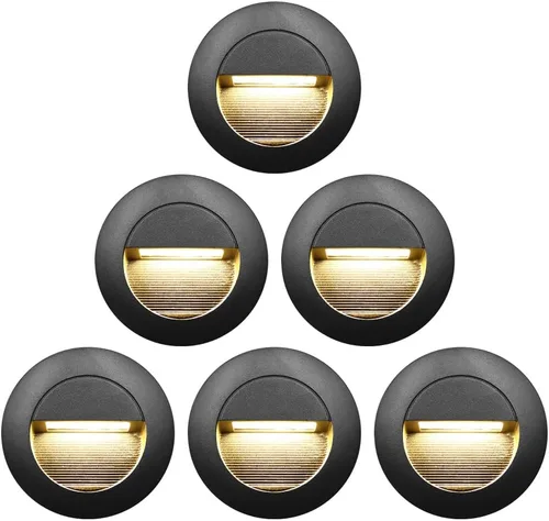 Miniatura 8 de Arotelicht Luces LED para escalones de 120 V para interiores y exteriores, 3000 K, luces de pared empotrables impermeables para terraza, escalera