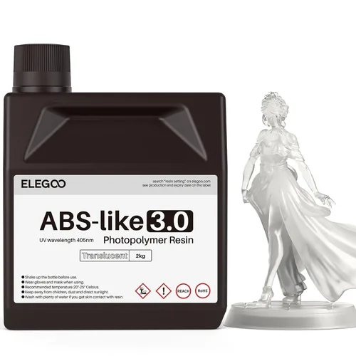 Miniatura 16 de ELEGOO 8K Resina similar a ABS 3.0, Resina de fotopolímero de curado UV 405nm, Resina ABS mejorada para impresión 3D, mayor precisión, menor