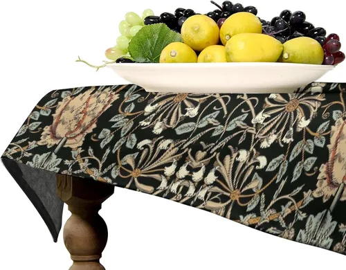 Miniatura 358 de Mantel Floral Retro de Pájaros, Diseño Original Bohemio William Morris Estampado Cubierta de Mesa para Hogar Picnic Fiesta Comedor Cocina William