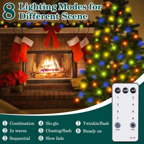 Miniatura 2 de HYH Luces de Navidad para Exteriores 1000 LED 328 Pies Luces de Cadena Multicolor, IP67 Impermeable Interior Luces de Hadas de Navidad Multifunción