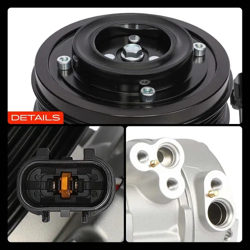 Miniatura 9 de A-Premium Compresor de aire acondicionado con embrague compatible con Hyundai Tucson 2.0L 2016-2017, con polea de 6 ranuras