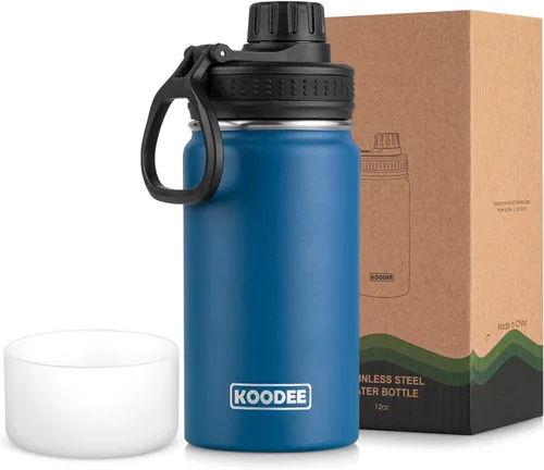 Miniatura 108 de koodee Insulated Water Bottle, 32 oz Stainless Steel Double Wall Vacuum Wide Mouth Sport Bottle with Leakproof Spout Lid (Navy)