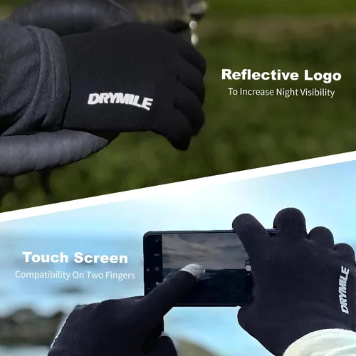 Miniatura 3 de DRYMILE Guantes impermeables Guantes de mano cálidos de mezcla de lana de nieve de invierno para hombres y mujeres trabajo, senderismo, esquí