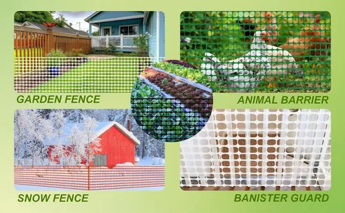 Miniatura 3 de PotatoLife Valla de Malla de Plástico Valla de Seguridad, Rollo de 4'x100' con 100 Bridas, Red Temporal Reutilizable para Cercado de Jardín, Blanco