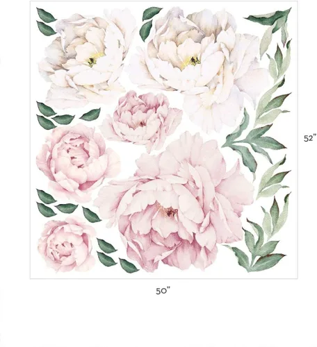 Miniatura 7 de Sticker de pared de flores peonias, de Simple Shapes Rosado(Vintage Pink)