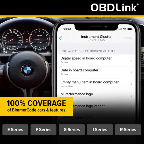 Miniatura 3 de OBDLink CX Bimmercode Bluetooth 5.1 OBD2 adaptador para BMW/Mini, funciona con iPhone/iOS y Android, codificación de coche, escáner de diagnóstico