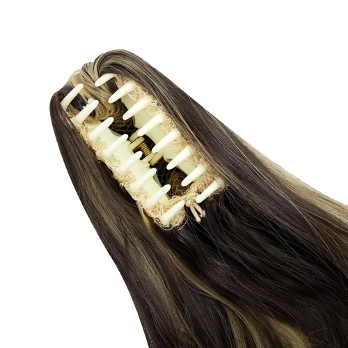 Miniatura 6 de Extensión de cola de caballo de 18 pulgadas 20 pulgadas, rizado, ondulado, recto, clip en el postizo de una pieza de una pieza de mandíbula larga