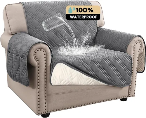 Miniatura 30 de PrinceDeco - Funda para sofá reclinable 100% impermeable, funda para sofá para sala, protector de muebles resistente al agua con correas elásticas