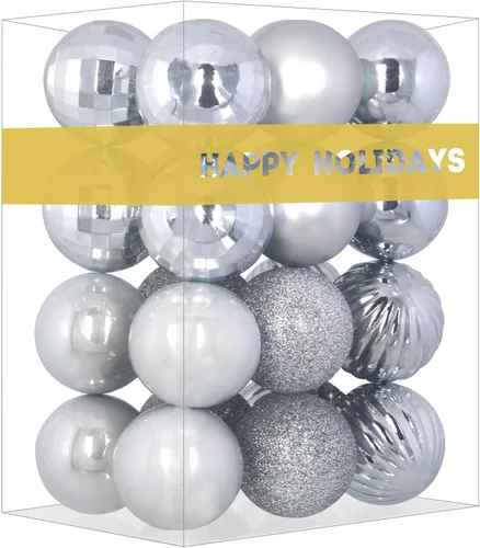 Miniatura 43 de Bolas de Navidad Grandes de 3.2" en Azul Bebé - Adornos para Árbol de Navidad, Bolas Colgantes Inastillables para Cumpleaños, Halloween, Boda