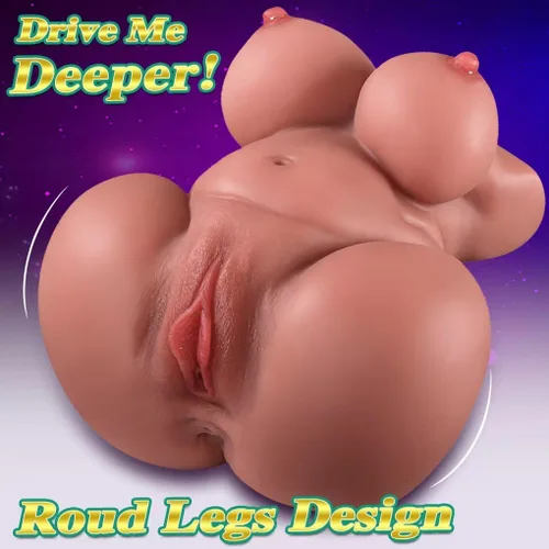 Miniatura 4 de Muñeca sexual BBW con grandes senos gordos y trasero, torso marrón de 7.9 lb, muñeca de amor, vagina de bolsillo con columna vertebral incorporada