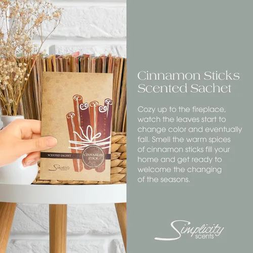 Miniatura 2 de Simplicity Scents - Paquete de 6 bolsitas perfumadas en barra de canela, otoño e invierno, bolsas perfumadas de larga duración, fragancia
