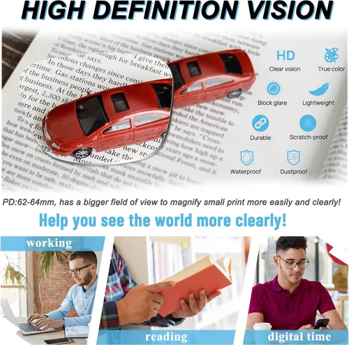 Miniatura 3 de MARE AZZURO Gafas de lectura cuadradas de gran tamaño para hombres lectores grandes 1.0 1.25 1.5 1.75 2.0 2.25 2.5 2.75 3.0 3.5 4.0 5.0 6.0