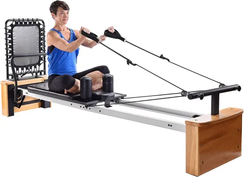 Miniatura 6 de Stamina AeroPilates Pro Reformer - Máquina de entrenamiento de pilates acolchada para todo el cuerpo con rebote cardiovascular para entrenamientos