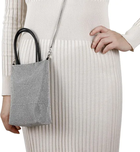 Miniatura 2 de Bolso de mano con borlas de cristal con asa de muñeca, para cóctel, fiesta, boda, noche