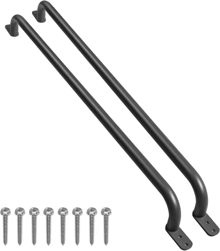Miniatura 9 de Asa de escalera de 37 pulgadas para patio de recreo (1 par), riel de escalera de metal para casa de juegos, asas de seguridad para juegos al aire