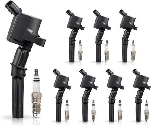 ENA Paquete de 8 bobinas de encendido y bujía compatibles con Mercury Ford Mustang Crown Victoria E150 E250 Expedition Explorer F150 Navigator Town