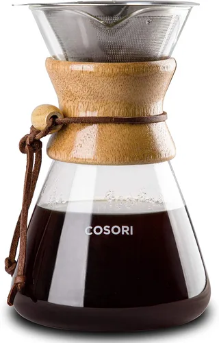 Miniatura 5 de COSORI Hervidor eléctrico de cuello de cisne inteligente Bluetooth con control de temperatura variable, negro y cafetera para verter sobre con acero