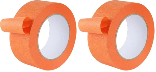 Miniatura 8 de Lichamp Cinta adhesiva ancha para pintores naranja de 2 pulgadas, 1 cinta adhesiva mediana naranja, 1.95 pulgadas x 55 yardas