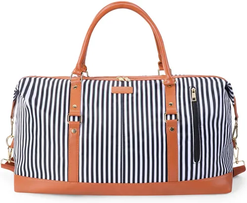 Miniatura 8 de Oflamn Bolsa de fin de semana para mujer, bolsa de lona para la noche, bolsa de viaje grande, bolsa de viaje con compartimento para zapatos, juego
