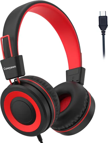 Miniatura 13 de Cowyawn Auriculares USB tipo C para niños, para la escuela, auriculares con cable para niños pequeños, volumen limitado de 94 dB, sonido estéreo HD