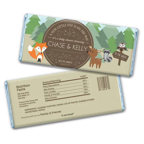 Barras de chocolate personalizadas para baby shower (paquete de 24) – Regalos de baby shower azules para niños – Recuerdos de fiesta de baby shower