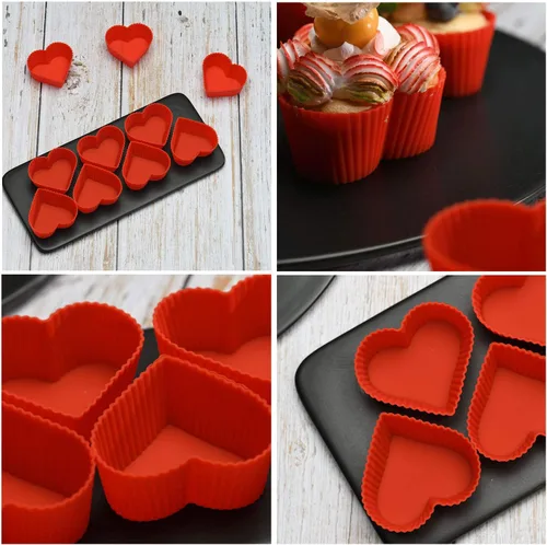 Miniatura 2 de Moldes de silicona para hornear cupcakes, moldes antiadherentes para muffins, molde de silicona para mini cupcakes de 2.75 pulgadas, contenedor