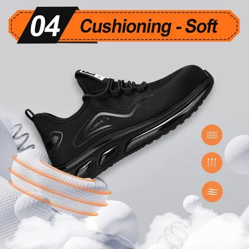 Miniatura 5 de Zapatos deportivos con punta de acero para hombre, zapatos ligeros para hombre, zapatos de trabajo cómodos, zapatos de seguridad con amortiguación