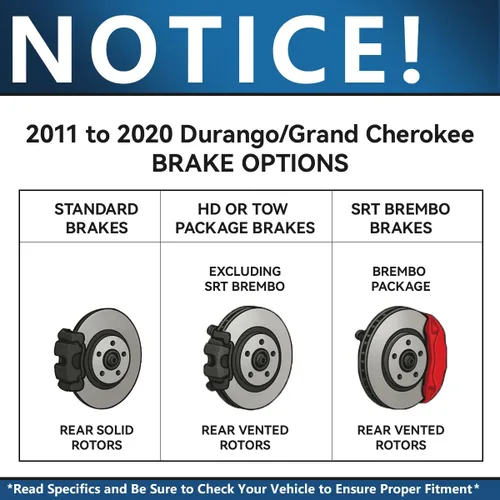 Miniatura 7 de Detroit Axle - Kit de freno delantero para Dodge Durango 2012-2020 2013-2021 Grand Cherokee Rotores de freno de disco de cerámica Pastillas de freno