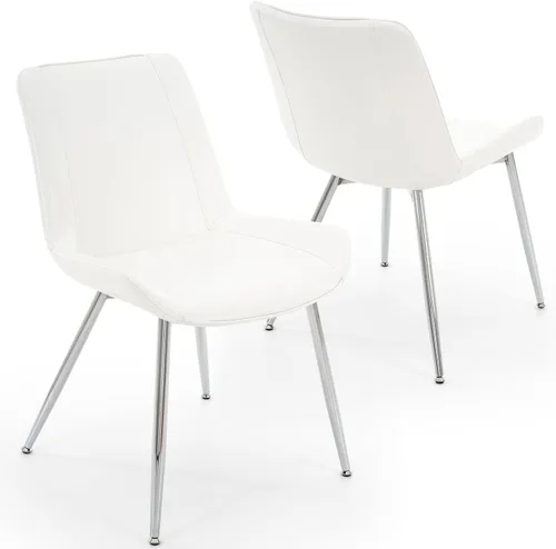 Miniatura 13 de Brage Living Juego de 2 sillas de comedor de piel sintética, modernas, sin brazos, para cocina, comedor, sillas laterales tapizadas con patas