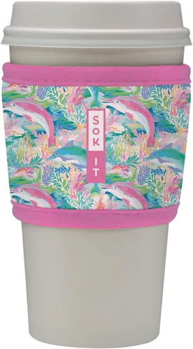 Miniatura 118 de Sok It HotSok Coffee & Tea - Funda de neopreno con aislamiento reutilizable (floral abstracto)
