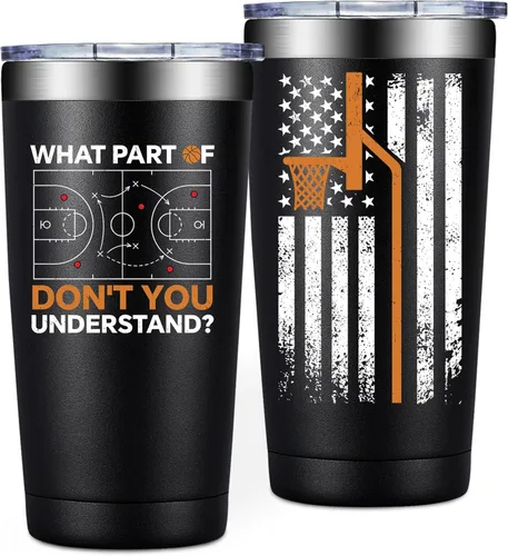 SpenMeta Regalos de baloncesto para hombres, Navidad, regalo de cumpleaños para jugadores de baloncesto, entrenadores, amantes – Vaso de baloncesto