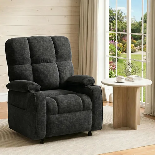 Miniatura 2 de AMADA HOMEFURNISHING Silla reclinable eléctrica para adultos, reclinable eléctrico de felpilla ajustable infinita con soporte para tazas, control