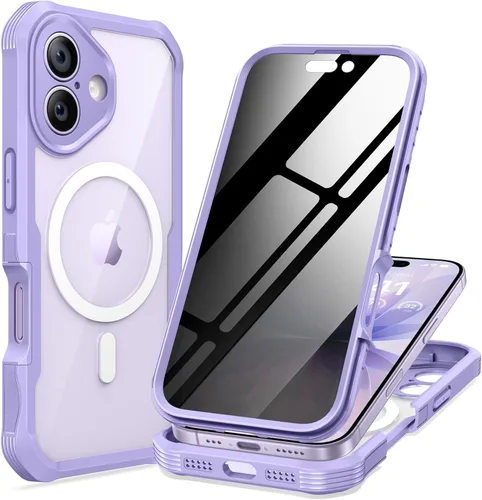 Miniatura 47 de seacosmo para iPhone Air Funda, Carcasa Completa con Protector de Privacidad de Vidrio Templado 9H Integrado y Protector de Lente de Cámara