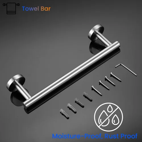 Miniatura 7 de Miyili Toallero de baño de acero inoxidable de 12 pulgadas para baño, soporte de toalla de cocina, montaje en pared, acabado cepillado, A01N30A