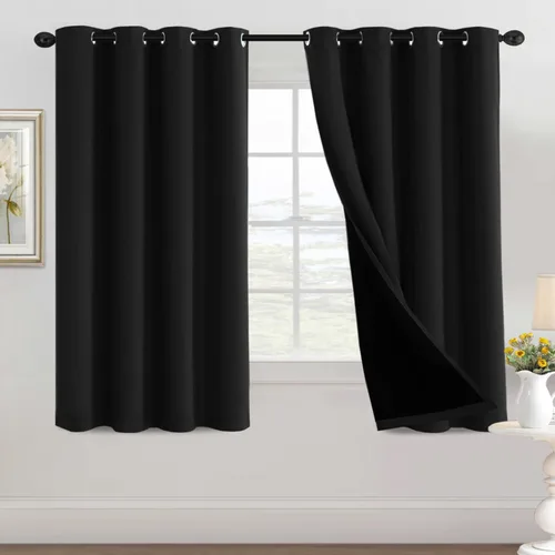 Miniatura 50 de H.VERSAILTEX Cortinas 100% de opacidad para dormitorio, con aislamiento térmico, cortinas opacas completas para sala de estar, cortinas de ventana